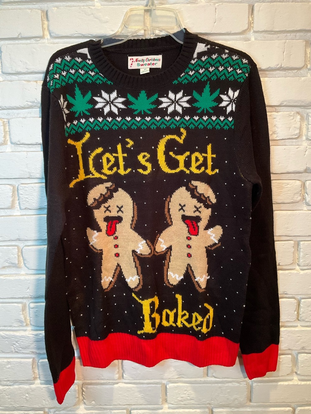 Ugly Christmas Sweater Cookie themed M mens unisex